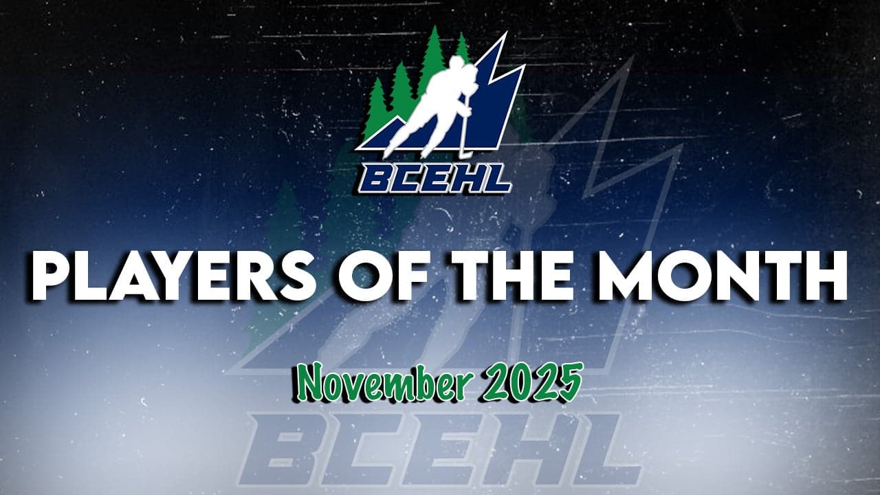 BCEHL MONTHLY AWARD WINNERS ANNOUNCED - NOVEMBER 2025 image